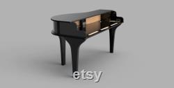 presto piano shell in gloss black